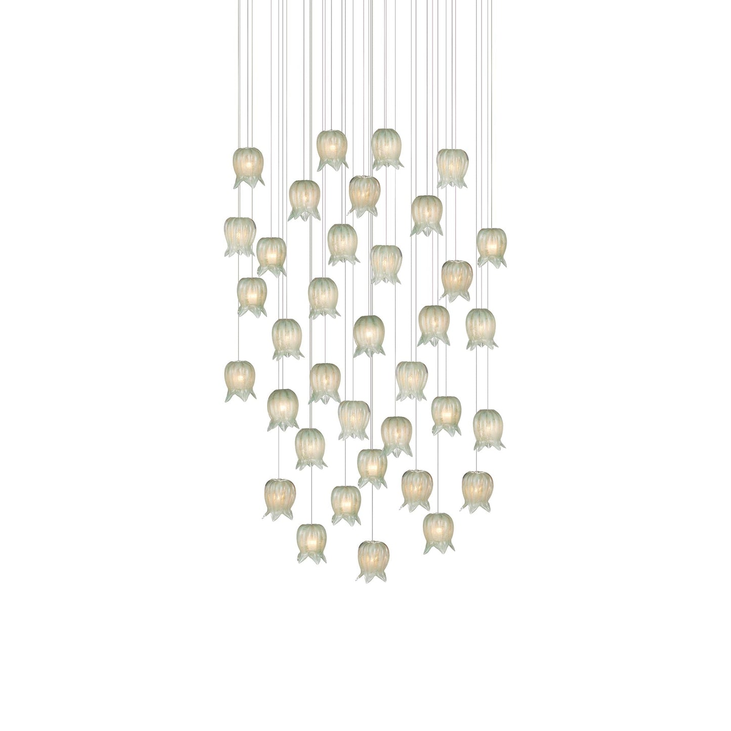Polpo Round Pendant Light in Green (36-Light).