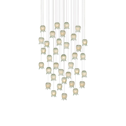 Polpo Round Pendant Light in Green (36-Light).