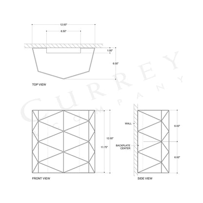 Polyhedron Wall Light - line drawing.