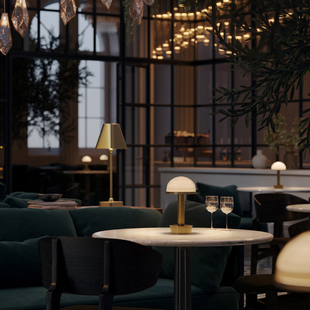 Promenade Table Lamp in restaurant.