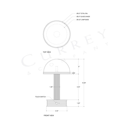 Promenade Table Lamp - line drawing.