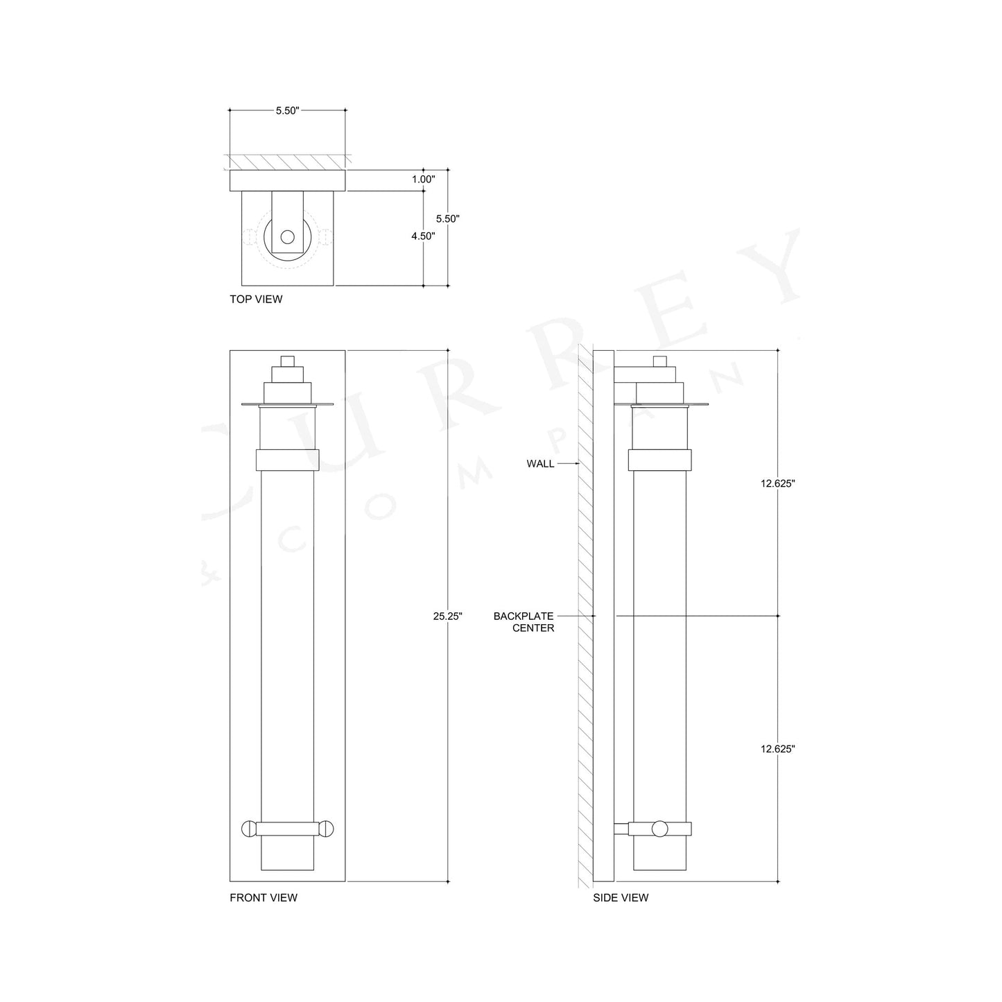 Provence Outdoor Wall Light - line drawing.