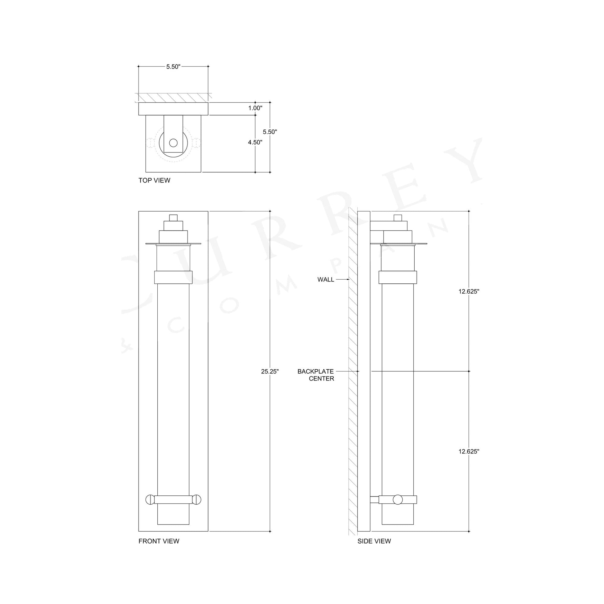 Provence Outdoor Wall Light - line drawing.