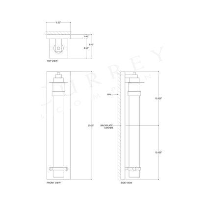 Provence Outdoor Wall Light - line drawing.