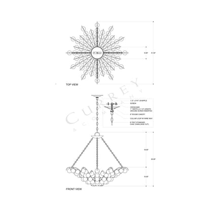 Quantum Chandelier - line drawing.