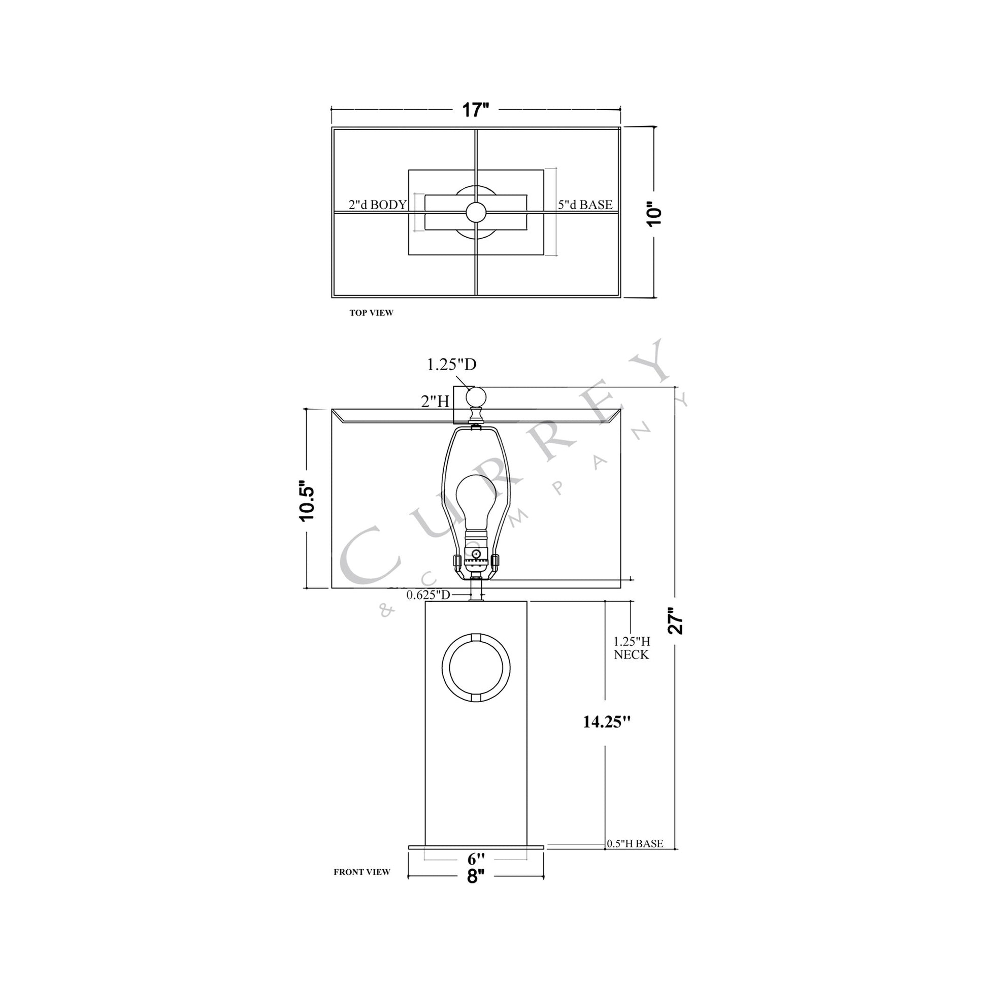 Radiant Table Lamp - line drawing.