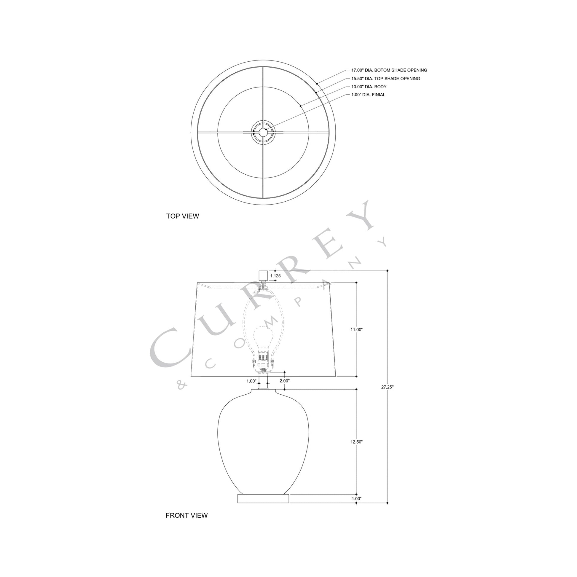 Rainbow Table Lamp - line drawing.
