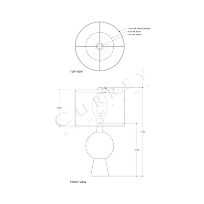 Rami Table Lamp - line drawing.