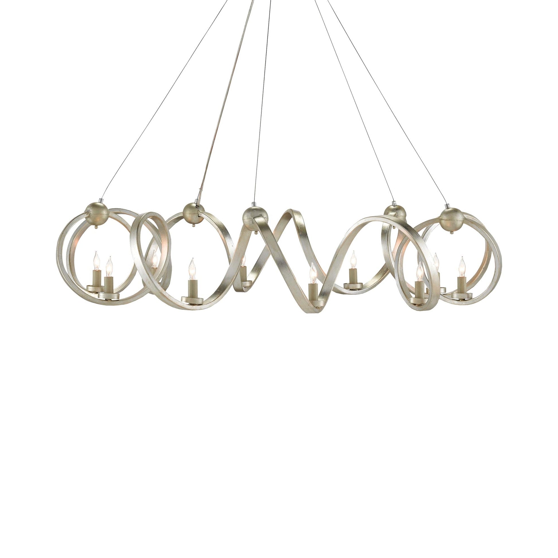 Ringmaster Chandelier in Silver.