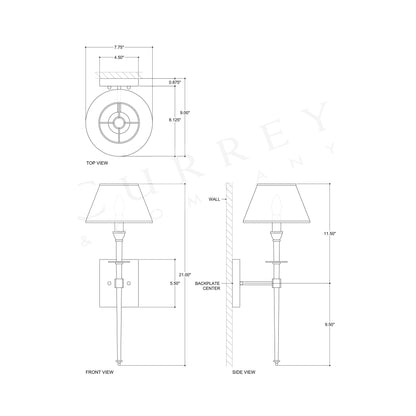 Ronaldo Outdoor Wall Light - line drawing.