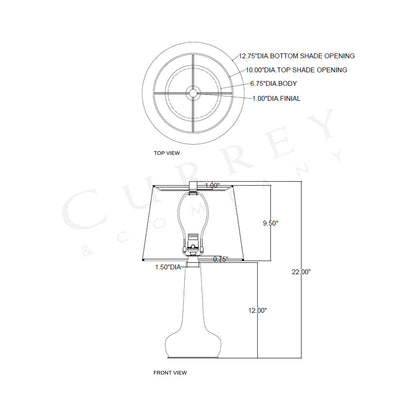 Rosenborg Table Lamp - line drawing.