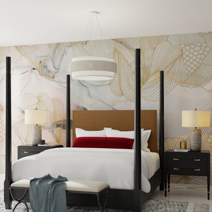 Rousham Chandelier in bedroom.
