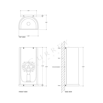 Rowland Wall Light - line drawing.