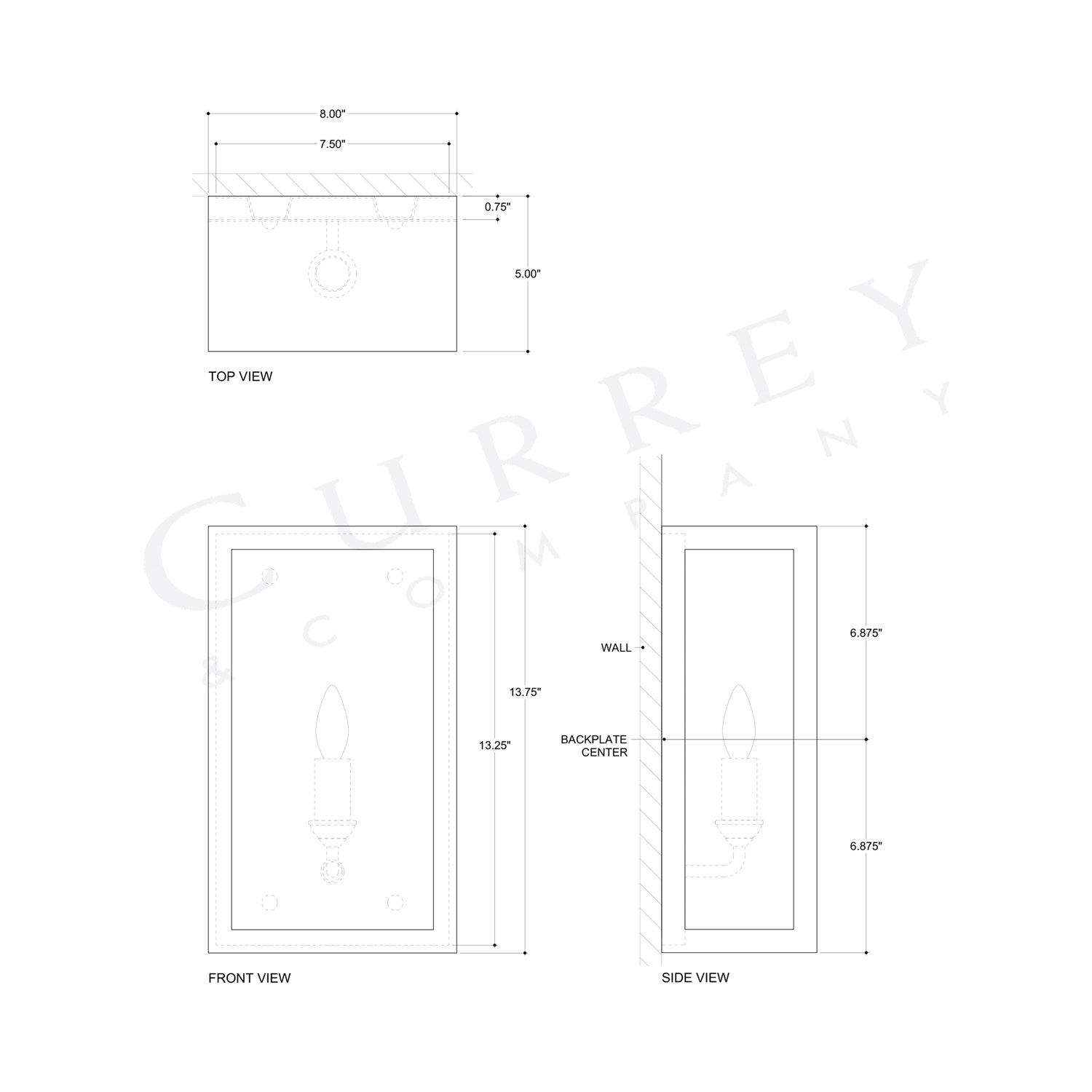 Royster Outdoor Wall Light - line drawing.
