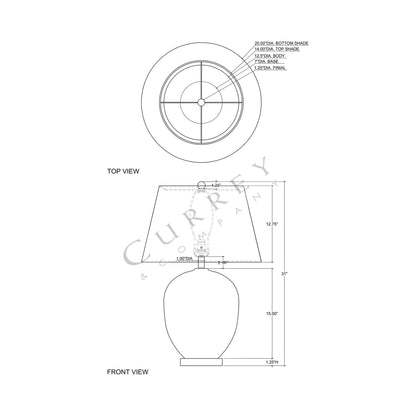 Sakura Table Lamp - line drawing.