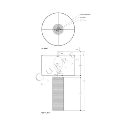 Salome Table Lamp - line drawing.