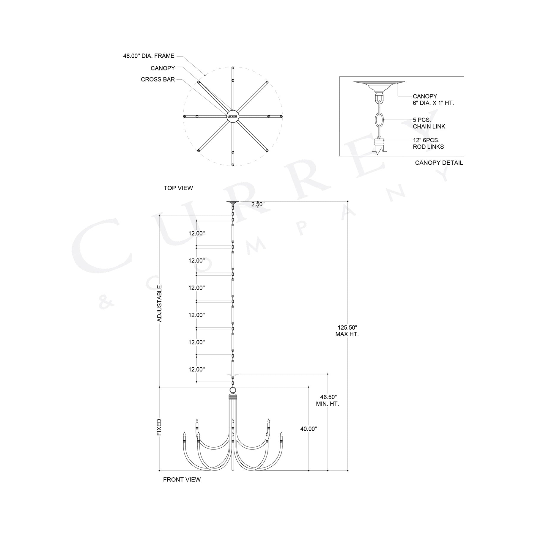 Samsara Chandelier - line drawing.