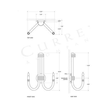 Samsara Wall Light - line drawing.
