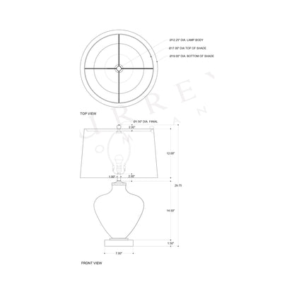 Sapphire Table Lamp - line drawing.