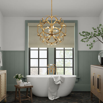 Sappho Chandelier in bathroom.