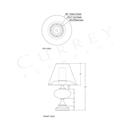 Sashay LED Rechargeable Table Lamp - line drawing.