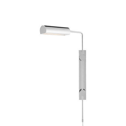 Satire LED Swing Arm Wall Light in Polished Nickel.
