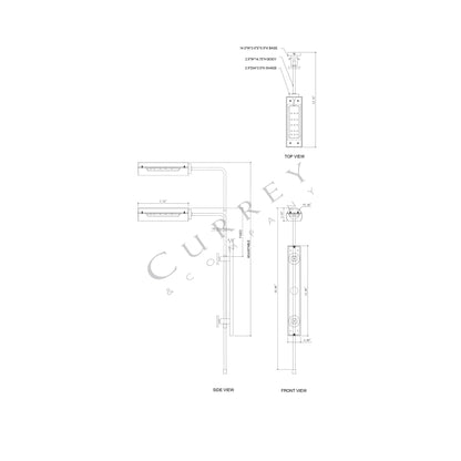Satire LED Swing Arm Wall Light - line drawing.