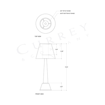 Saunter LED Rechargeable Table Lamp - line drawing.