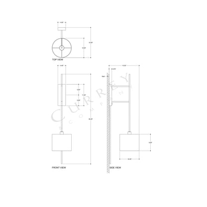 Savill Wall Light - line drawing.