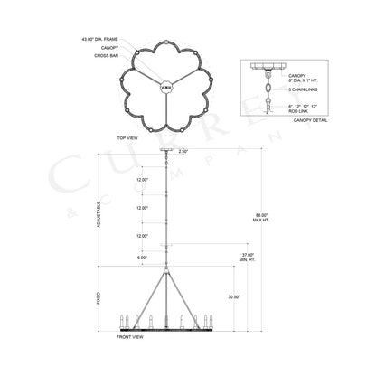 Savoie Chandelier - line drawing.