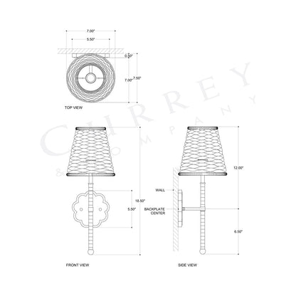 Savoie Wall Light - line drawing.