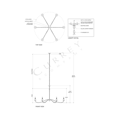 Saxon Chandelier - line drawing.