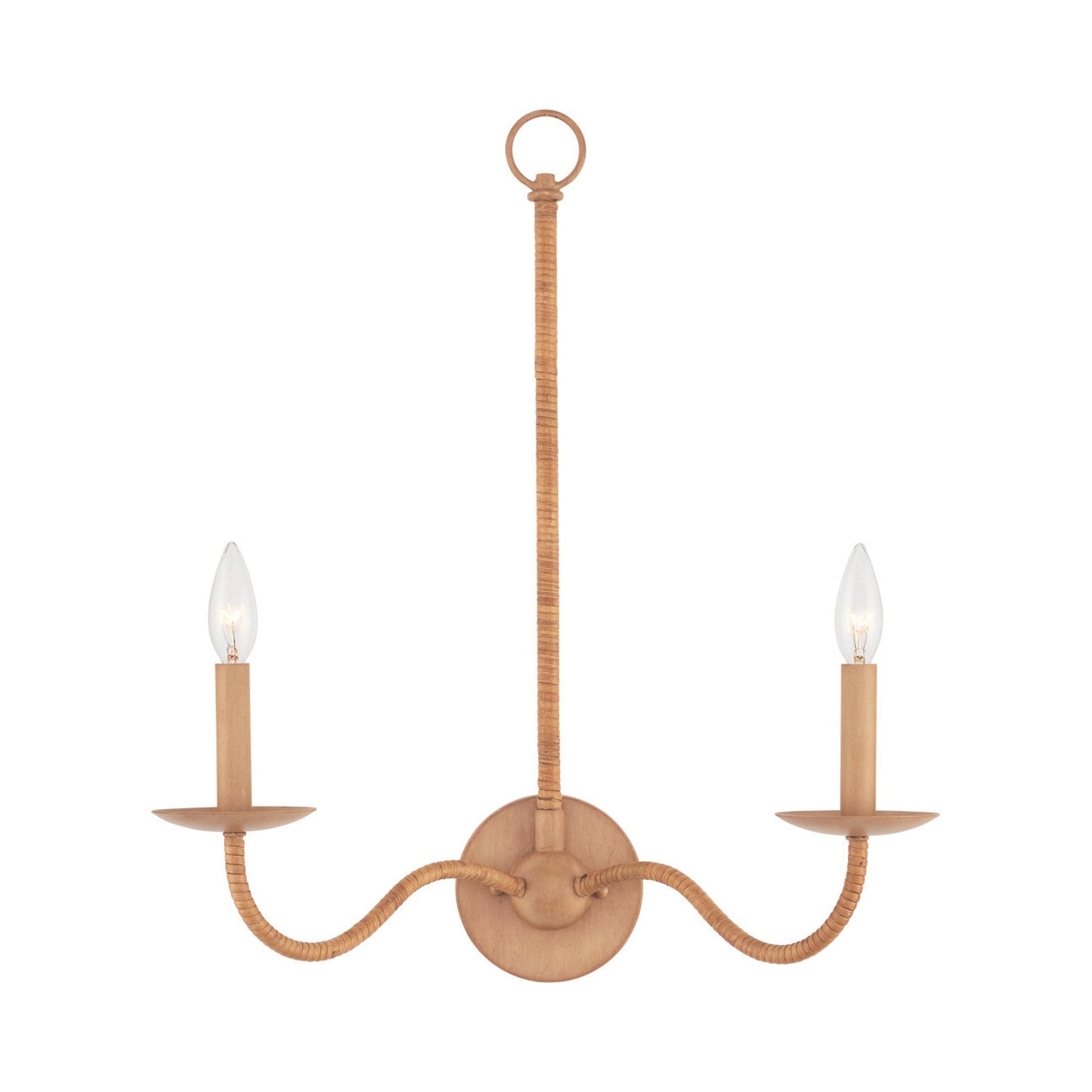 Saxon Wall Light in Natural/Saddle Tan (2-Light).
