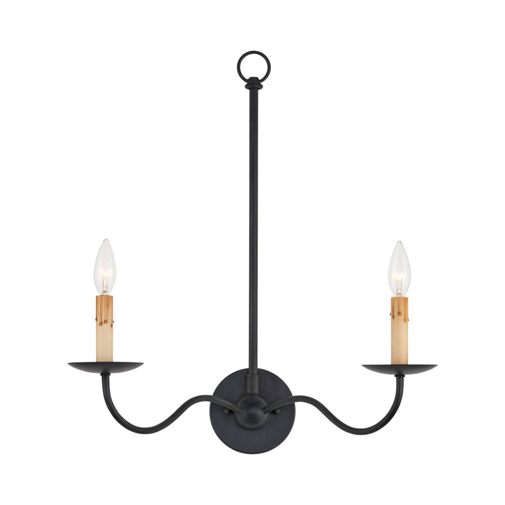 Saxon Wall Light in Zanzibar Black (2-Light).