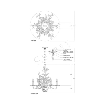 Seaward Chandelier - line drawing.