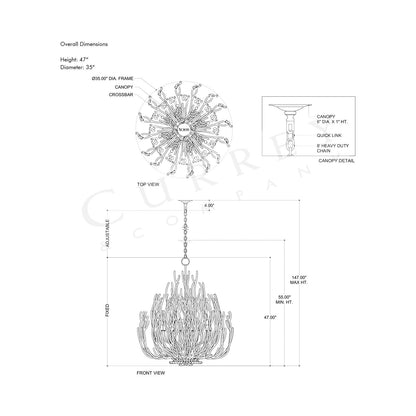 Seaward Chandelier - line drawing.