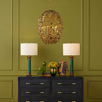 Secret Garden Chandelier in living room.