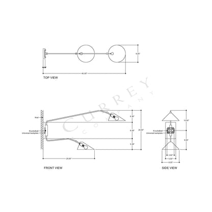 Serpa Swing Arm Wall Light - line drawing.