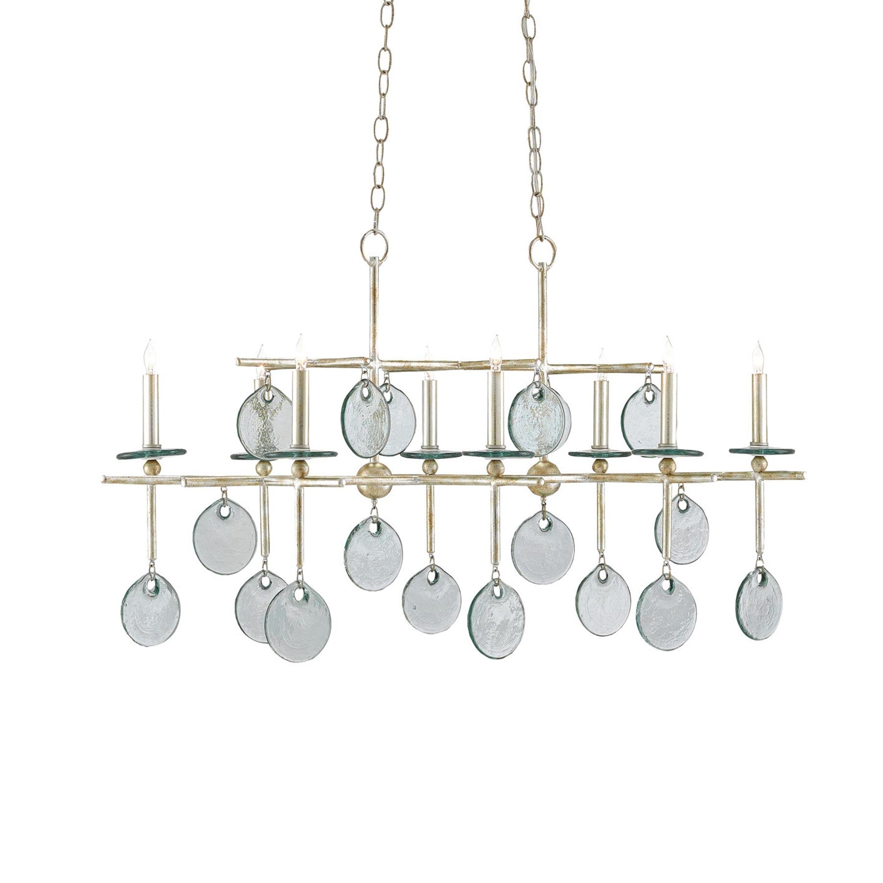 Sethos Linear Chandelier in Clear/Silver Granello.