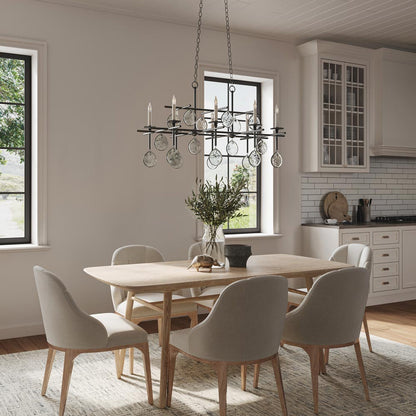 Sethos Linear Chandelier in kitchen.