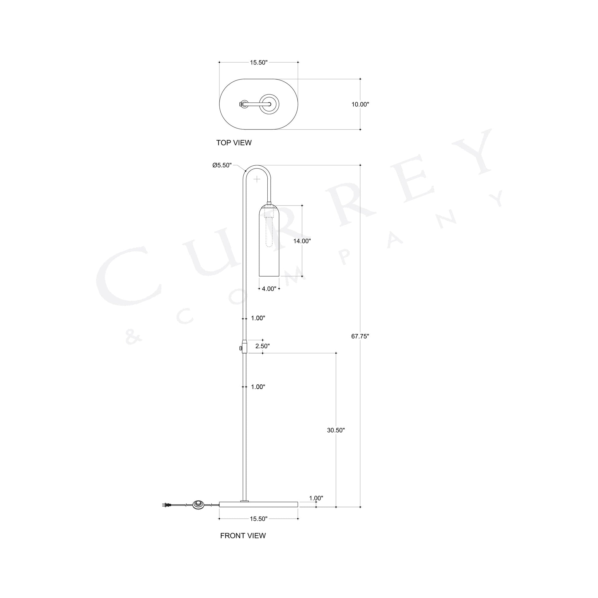 Severn Floor Lamp - line drawing.