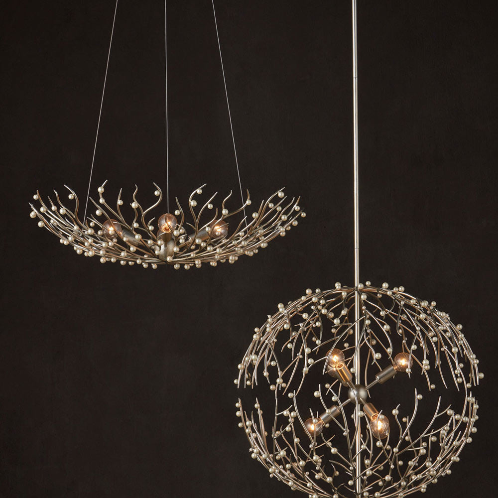 Shinju Pearl Bowl Chandelier in Detail.