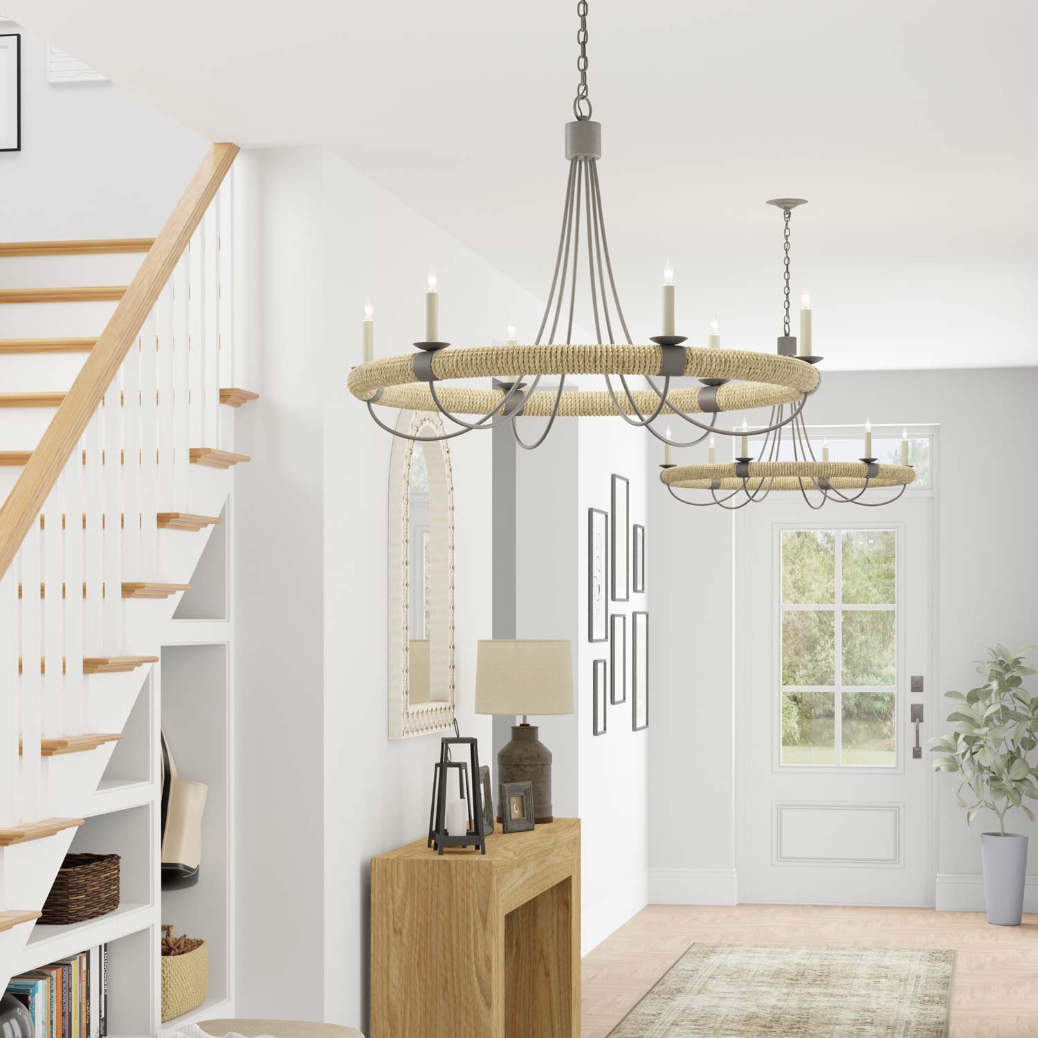 Shipwright Chandelier in hallway.