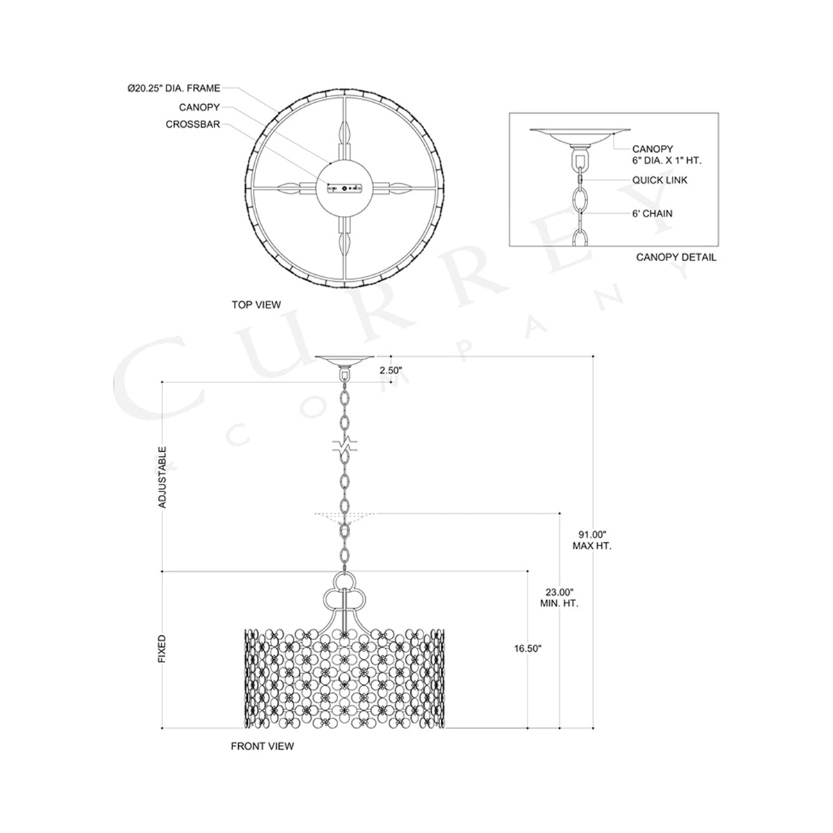 Spring Flower Pendant Light - line drawing.