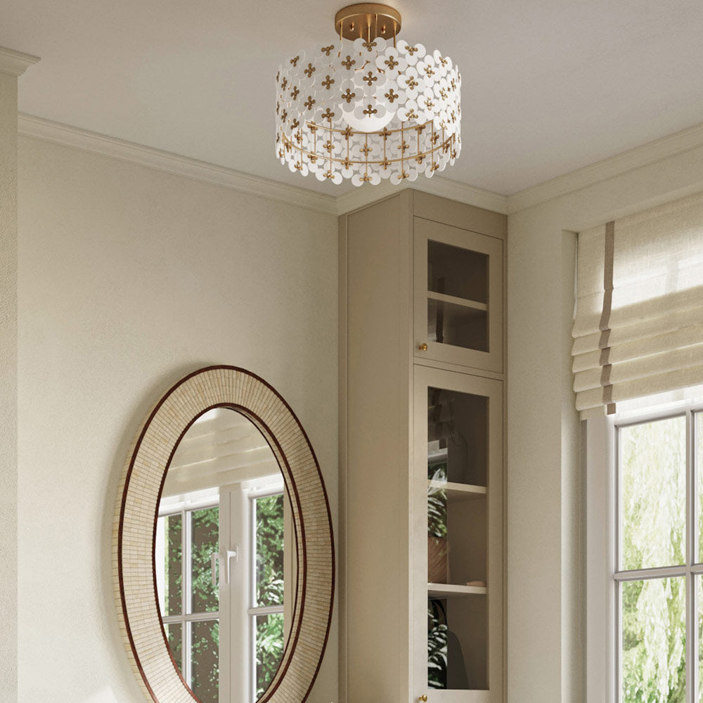 Spring Flower Semi Flush Mount Ceiling Light in Detail.
