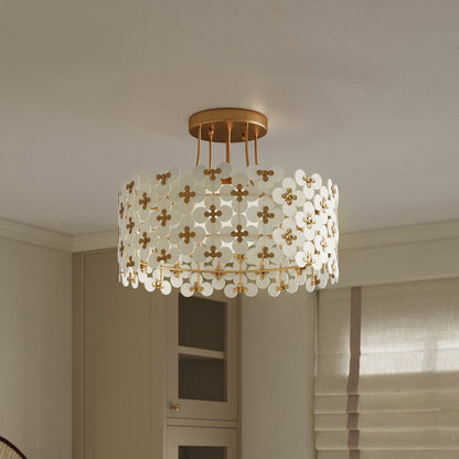Spring Flower Semi Flush Mount Ceiling Light in Detail.
