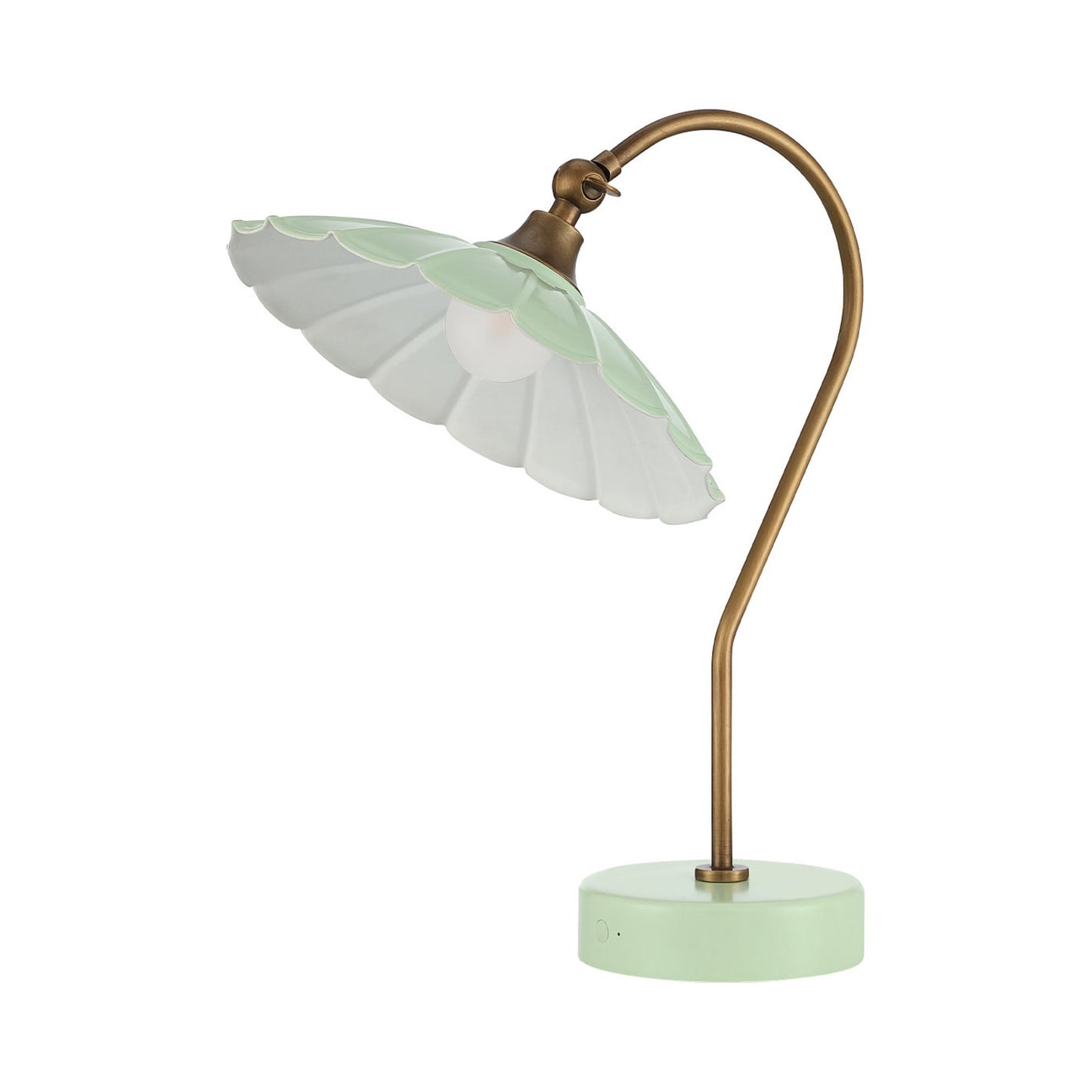 Springe LED Rechargeable Table Lamp in Green.