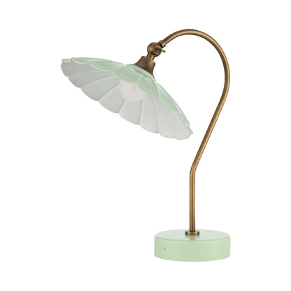 Springe LED Rechargeable Table Lamp in Green.