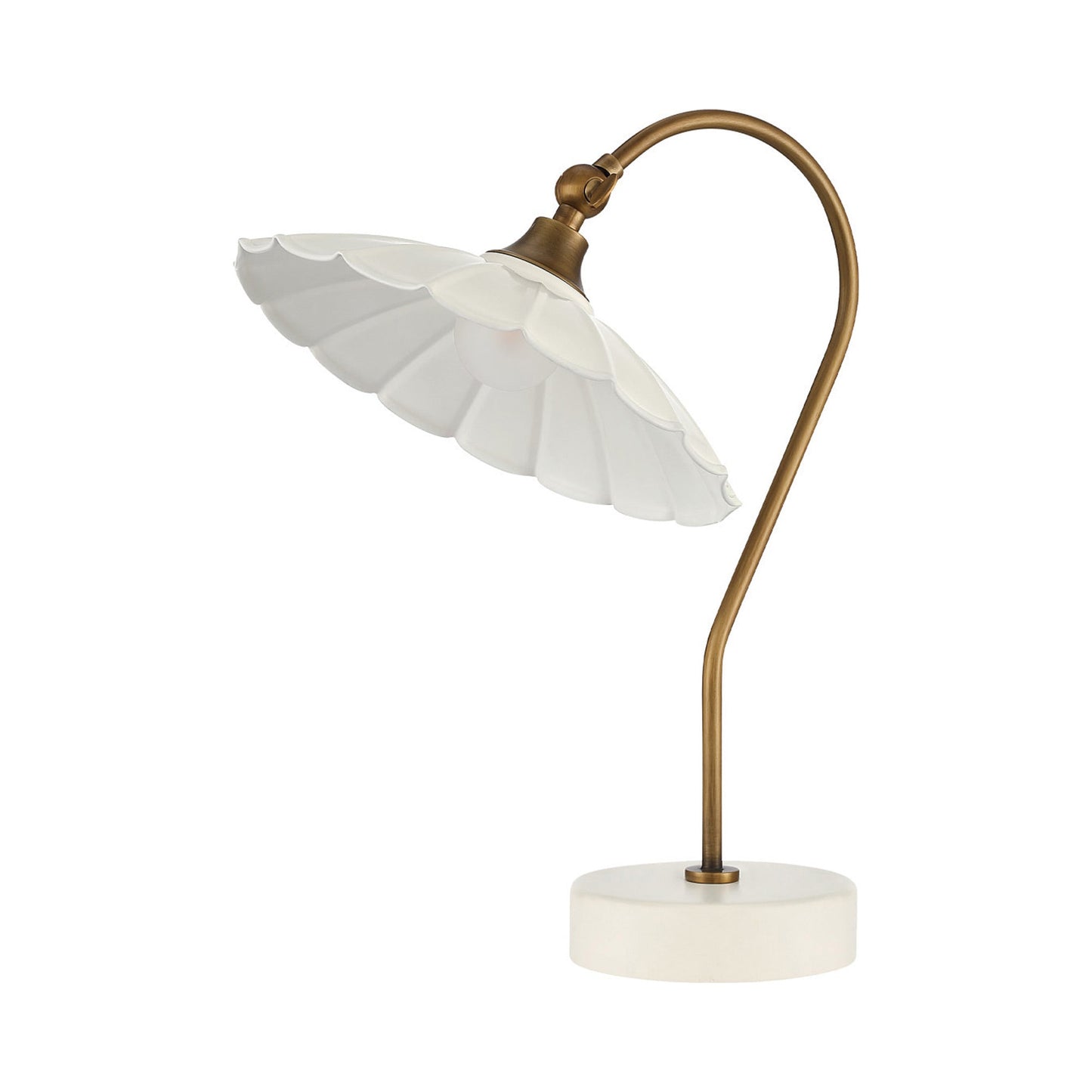 Springe LED Rechargeable Table Lamp in White.