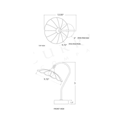 Springe LED Rechargeable Table Lamp - line drawing.